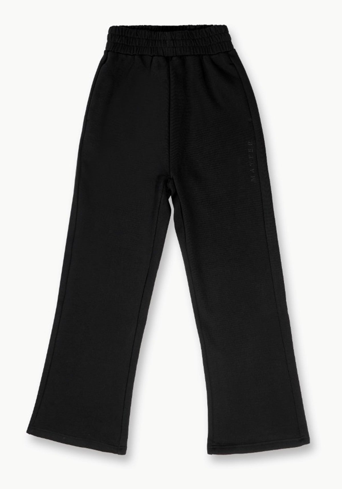 Matter Melbourne black sweatpants laid flat