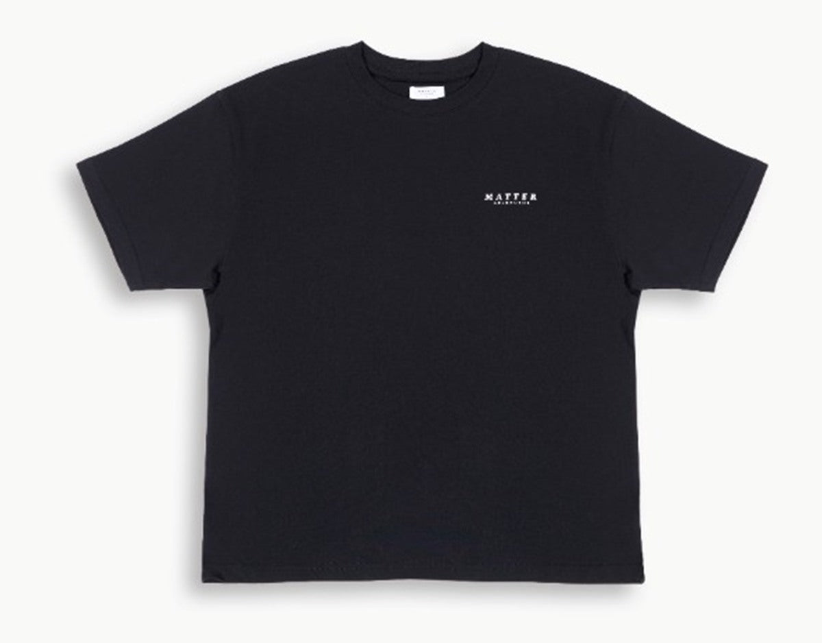 Matter Melbourne black t-shirt laid flat